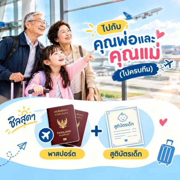 เด็กไปกับคุณพ่อและแม่